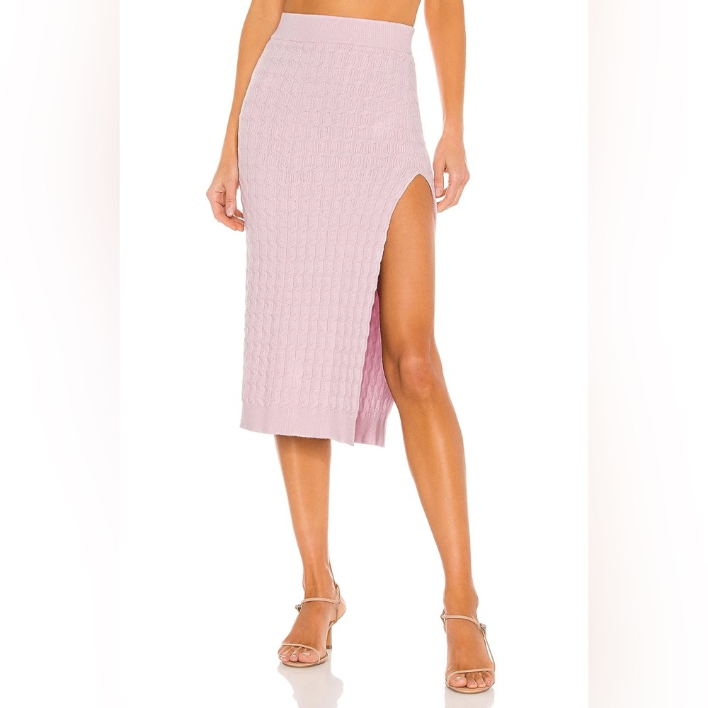 LPA Charlotte Midi Skirt in Lilac Pink - Medium